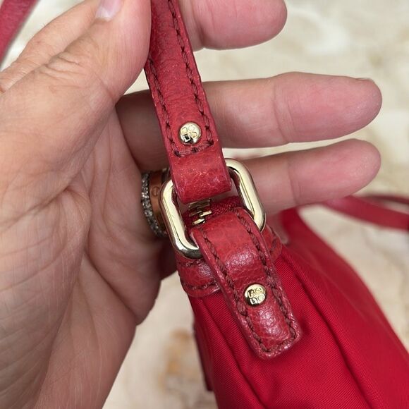 Kate Spade Leather & Nylon Adjustable Crossbody Bag Red - Picture 12 of 15